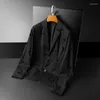 Costumes pour hommes Blazer imprimé hirondelle de luxe printemps automne couleur unie simple boutonnage affaires décontracté homme vestes grande taille 5XL