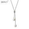 Pendant Necklaces Fashion natural Freshwater pearl pendant for women 925 sterling silver Double pearl pendant necklace chain bridal gift 231010
