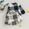 Cappotto FOCUSNORM 04Y Autunno Inverno Bambino delle ragazze dei ragazzi in pile a maniche lunghe scozzese tasca in pelliccia giacca calda capispalla 231009