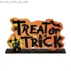 Autres fournitures de fête d'événement Halloween Ornements en bois Citrouille Fantôme Trick ou Treat Pendentifs Décoration de fête d'Halloween pour la porte de la maison Panneaux suspendus Jouet pour enfants Q231010