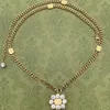Fasgion smycken Kvinnor Designer Halsband Klassisk Luxurys Chain Letter G Rhinestone Halsband Vintage Womens Neck Lace Ladies Gift3188