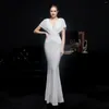 Festklänningar kvinnor vintage lång klänning 2023 paljett sexig djup v-hal elegant sjöjungfru bröllop kväll formell 4xl