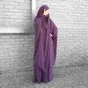 エスニック服ラマダンジルバブ2ピースセット祈り衣服イスラム教徒ヒジャーブドレス女性フード付きアバヤドバイフルカバーキマーニカブイスラム