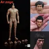 Military Figures GANGHOOD 1/6 G002 Asian Male Muscle Flexible Body Action Figure Similar to HT DX04 for 12"Bruce Lee Male Head Clothes Fans DIY 231009