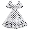 بالإضافة إلى حجم الفستان الصيفي الصيفي الخمسينيات 60S Retro Polka Dot Party Rockabilly Dress 2023 Selegant Butterfly Swing Sundress 231009