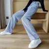 Kvinnors jeans höga midja baggy raka byxor 2023 kvinnor plus storlek vintage vaqueros pantalones casual trend brett ben denim spodnie