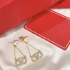 2023 earrings designer for women stud luxury gold heart shape pearl crystal gold double V letter 925s silver jewelry classic-1