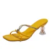 Chinelos sandálias amarelas mulheres moda salto alto senhoras sapatos verão sexy slides ao ar livre 2023