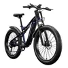 E-Bikes Electric Bike 26 Inch E Mountain Bikes 840WH Ebike 500W BAFANG Motor Moped 3.0 Fat Tire Bicycle 17.5Ah 48V Samsung Battery MTB Full Suspension