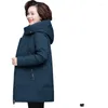 Manteau d'hiver en duvet pour femmes d'âge moyen, veste rembourrée en coton, Parka longue à capuche, grande taille 5XL, coupe-vent, vêtements d'extérieur chauds et amples, 2023