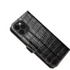 iPhone 15 Plus의 고급스러운 진짜 가죽 Folio Vogue Phone Case Case Case 14 13 12 11 Pro Max XR XS 전체 보호 3 카드 슬롯 악어 패턴 Cowhide Wallet Bracket Shell