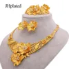 Dubai sieraden sets 24K GOUD GOLD LUXE AFRIKAANSE HUWELIJKS Geschenken Bridal Bracelet ketting oorbellen ring sieraden set voor vrouwen 200h