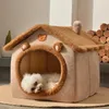 kennels pens Foldable Dog House Kennel Bed Mat For Small Medium Dogs Cats Winter Warm Cat Bed Nest Pet Products Basket Pets Puppy Cave Sofa 231010