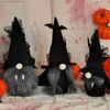 Andra evenemangsfestleveranser 3st Halloween Witch Hat Gnome Ornament Drable Halloween Gnome Model Ornament för Halloween Party Favors Home Decoration Q23101010