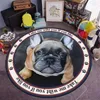 Carpets Funny Dog Pet Printed Round Carpet For Living Room Anti-slip Area Rug Bedroom Bathroom Computer Chair Mat Floor Decoration Rugs