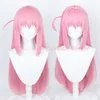 Gotou Hitori Cosplay Perücke Anime Bocchi der Rock Cosplay Kopfbedeckung Lange Rosa Gerade Hitzebeständige Synthetische Perückencosplay