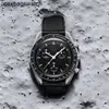 Rolaxs Luxurious Wristwatches Bioceramic Moonswatch Quarz Chronograph Mens Watch Mission To Mercury Nylon Luxury Watch James Montre de luxe Limited Edition m HBHK