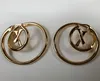 V L Orecchini cerchi orecchini alla moda Orecchini firmati Orecchini a bottone orecchini in oro Big Circle Accessori classici gioielli firmati Boucles doreilles al4a