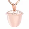 Chains ACORN Cremation Necklace For Human Pet Animal Ashes Stainless Steel Memorial Urn Keepsake Pendant Jewelry Women Kid239f
