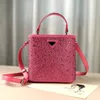 2024 Inlaid Mini Bucket Bag Womens Advanced Sense Hot Diamond Shoulder Crossbody Handbag Stores Are Clearance