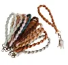 Модные брелоки в стиле макраме, брелки на запястье, ремешок для ключей, браслет разных цветов, плетеный брелок для ключей из макраме