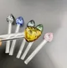 12 cm längd glasbubbler rökrör jordgubbstil oljebrännare skålhuvud