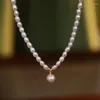Hängsmycken ankomst naturligt ljust sötvatten pärla 14 k guldfyllda kvinnliga kedjor halsbandsmycken för kvinnors mors dag gåvor