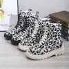 Big Yards Leopard Martin Boots Female Fall And Winter New Europe And The United States Thick Bottom Fashion Ms. Martin Boots 10122301
