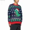 Kvinnors tröjor roliga söta tecknade dinosaurier ful jultröja män Autumn Party Holiday Christmas Pullovers 3D Tryckta lösa tröjor Topl231010