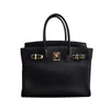 A Birknns Luxury Bag Classic 2024 New Wax Thread Togo Togo Leather Litchi Pattern أصلي قفل Women Lock Buckle Htsy