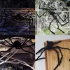 Christmas Decorations 200cm Halloween Giant Black Spider Plush toy Decoration Props Kids Toy Haunted Outdoor Party House Decor 231009