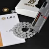 펜던트 목걸이 맞춤형 D VVS Moissanite Diamond Cuban Link Chain S925 Silver 8mm 12mm 대형 테니스 체인 솔리드 백 힙합 목걸이