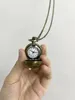 포켓 시계 빈티지 귀여운 작은 볼 쿼츠 남성을위한 시계 여성 청동 케이스 FOB 체인 펜던트 목걸이 시계 컬렉션 아이 선물