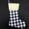 Süblimasyon manda ekose Noel çorap 6 stil boş Noel şeker çorapları hediye çantası Santa çorapları Noel ağacı oranment lt581