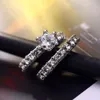 Solitaire Ring Trouwringen IPARAM Elegante Zirkoon Sieraden Zilver Kleur Verlovingsset voor Vrouwen 2019 Mode Kristal 231010