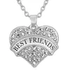 Zestaw 5 srebrnego tonu kryształ kryształ kryształowy przyjaciele serc wisidant BFF Naszyjnik dla pięciu dziewcząt biżuteria z piaskiem 2111L