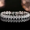 Bracelet en or blanc 14 carats, diamant de laboratoire romain, bracelets de fiançailles et de mariage, bijoux de mariée pour femmes, 231009