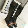 Designer feminino saltos elásticos botas de joelho sapatos inverno malha sexy meias moda meias longo outono sapato feminino