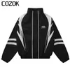 Kurtki męskie High Street Bomber Jacket Men Men Kobiet Stripe Projekt haftowy wiosna wiatrówka unisex list luz college varsity płaszcz