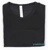 Naadloos yoga-top-T-shirt met mouwen, slim fit, licht, sneldrogend sportshirt, vochtafvoerend gebreid fitness, ademend