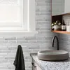 Adesivos de parede à prova d'água autoadesivo removível 3D DIY moderno acinzentado branco mármore azulejo adesivo banheiro cozinha armário decoração de casa 231009