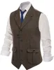 Men s Vests Herringbone Casual Suit Vest Notch Lapel with Two Pockets Waistcoat for Wedding Groomsmen Men 231009