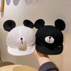 Ball Caps Spring Summer Baby Bear Baseball Cap Cute Cartoon Solid Sunhat Boys Girls Cotton Snapback Kid Hip Hop Hat 1-3 Y Toddler