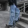 HOUZHOU Baggy Jeans déchiré pour hommes Denim pantalon homme Punk Rave Goth pantalon Cargo Streetwear automne Hip Hop 220328334n