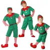 Rompers Boys Christmas Elf Costume Girls Xmas Santa Claus Green Dress for Kids Adults Family Matching Outfits Cosplay Clothing Set 231010
