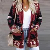 Kadın Sweaters Kadınlar Vintage Boho Aztec Haligan Uzun Kollu Örme Noel Cadılar Bayramı Hırka Açık Ön Gevşek Sarkık Sweatersl231010