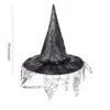 BERETS L93F Halloween Decoration Witch Hat Cosplay Mesh Veils Wizard Party