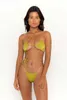 Kvinnors badkläder avokado baddräkt Europa och USA: s handel triangelpåse pressar rep bikini split