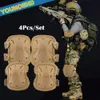 Elbow Knee Pads 4Pcs Military Knee Elbow Pads Tactical Protective Gear Army Airsoft Paintball Combat Knee Elbow Protector Hunting Hiking Gear 231010