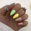 Falska naglar multi fluorescerande färg falsk giftfri luktfri inte skadad för händer för professionell nagel eller salonger